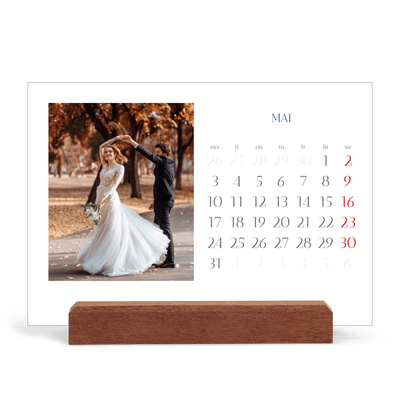 Bordkalender med trestativ - Liggende  — Klassisk kobolt [kalender-forside]