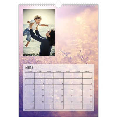 A3 Månedskalender — Tilbake til naturen [Mars]