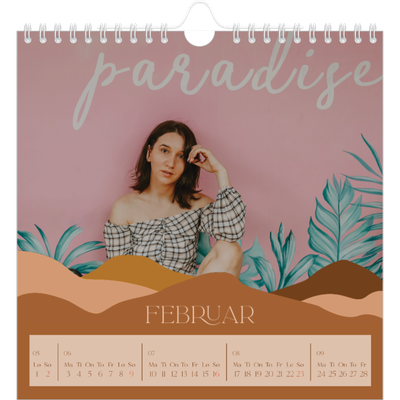 Månedskalender kvadratisk — Nøytrale fjell [Februar]