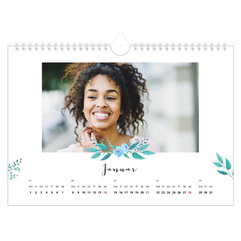 Fotokalender A4 — Blomsterillustrasjoner