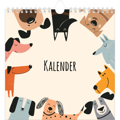 Månedskalender kvadratisk — Hundepoter og kruseduller [kalender-forside]