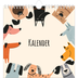 Månedskalender kvadratisk — Hundepoter og kruseduller [kalender-forside]