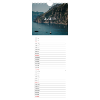 Fotokalender smal (15 x 40 cm) — Endeløs flukt
