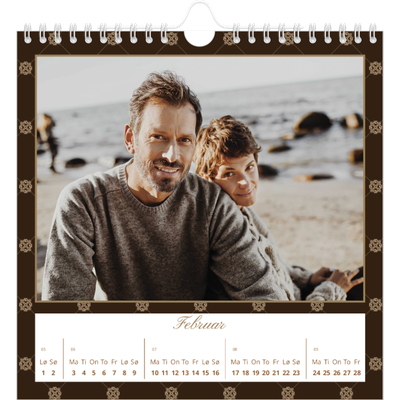 Månedskalender kvadratisk — Geometrisk mønster [Februar]