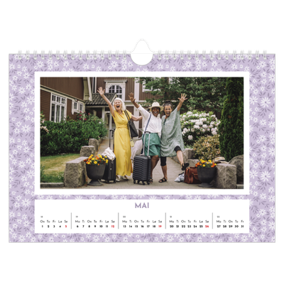 Fotokalender A4 — Blomstermønster [kalender-forside]