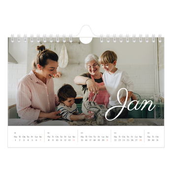 Fotokalender A5 — Håndskrevne måneder