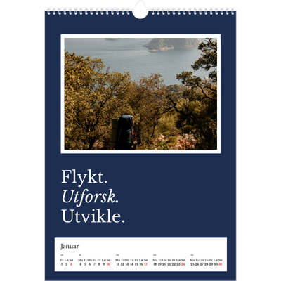 A3 Månedskalender — Redaksjonell Jord [Januar]