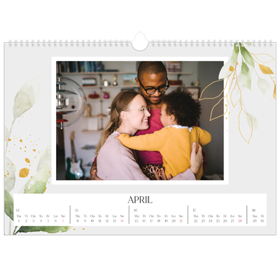 Fotokalender A3 — Naturlig akvarell [April]