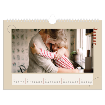 Fotokalender A4 — Asymmetrisk tekst