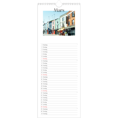 Fotokalender smal  — Min reiseskildring [Mars]