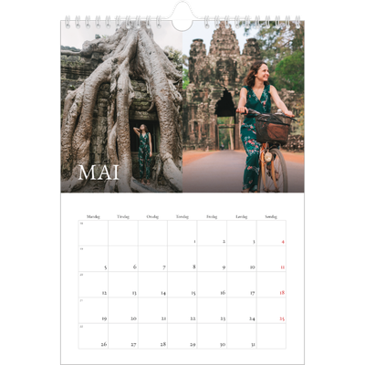 Fotokalender A4 (20 x 30 cm) — Enkel serif-font [kalender-forside]