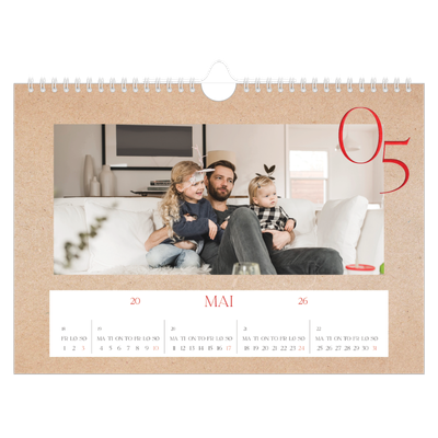 Fotokalender A4 — Røde detaljer [kalender-forside]