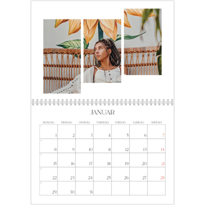 Fotokalender A4 dobbel (30 x 40 cm) — Reisebilder [Januar]