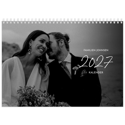 Fotokalender A4 dobbel (30 x 40 cm) — Elegant skrift [kalender-forside]