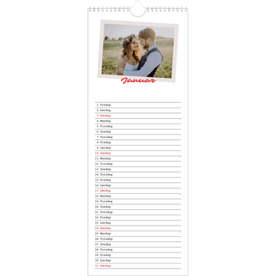 Fotokalender smal  — Signert trykk [Januar]