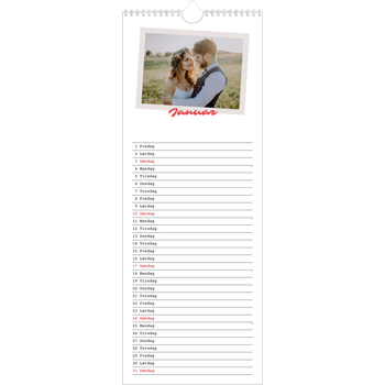 Fotokalender smal (15 x 40 cm) — Signert trykk