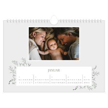 Fotokalender A4 — Håndtegnet blomster