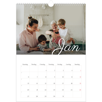 Fotokalender A3 — Håndskrevne måneder