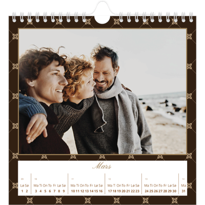 Månedskalender kvadratisk — Geometrisk mønster [Mars]