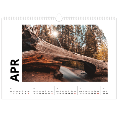 Fotokalender A3 — Hvit kalender [April]