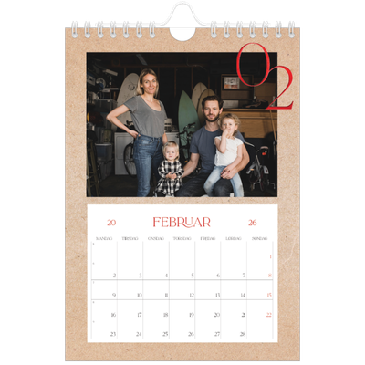 Fotokalender A5 — Røde detaljer [Februar]
