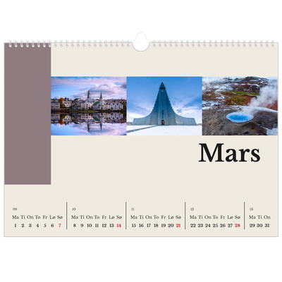 Fotokalender A3 — Verdens severdigheter [Mars]