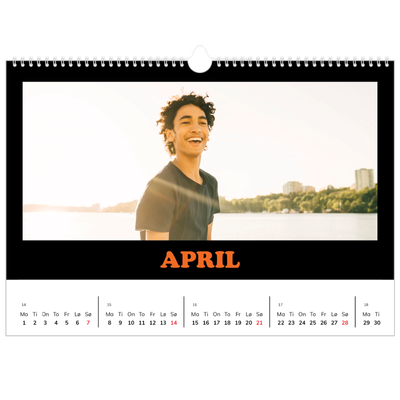 Fotokalender A3 — Morsom typografi [April]