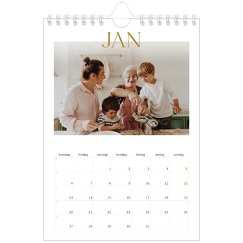 Fotokalender A5 — Gull stor skrift