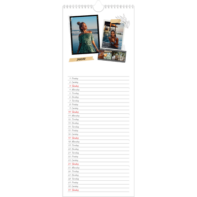 Fotokalender smal  — Scrapbook stil [Januar]