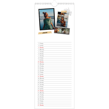 Fotokalender smal (15 x 40 cm) — Scrapbook stil