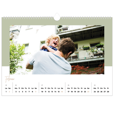 Fotokalender A3 — Kalender i jordfarger [Februar]