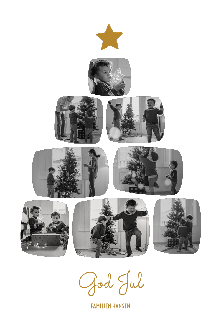 Fotokort — Minnetre - hvit