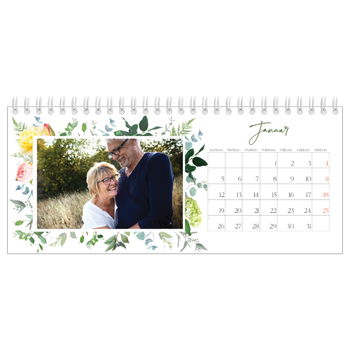 Bordkalender med foto — Klassiske blomster