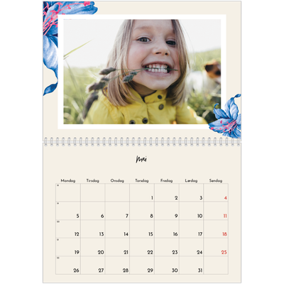 Fotokalender A4 dobbel (30 x 40 cm) — Malte blomster [kalender-forside]