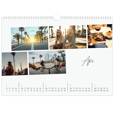 Fotokalender A3 — Byferie (hvit) [April]