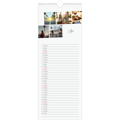 Fotokalender smal  — Byferie (hvit) [April]