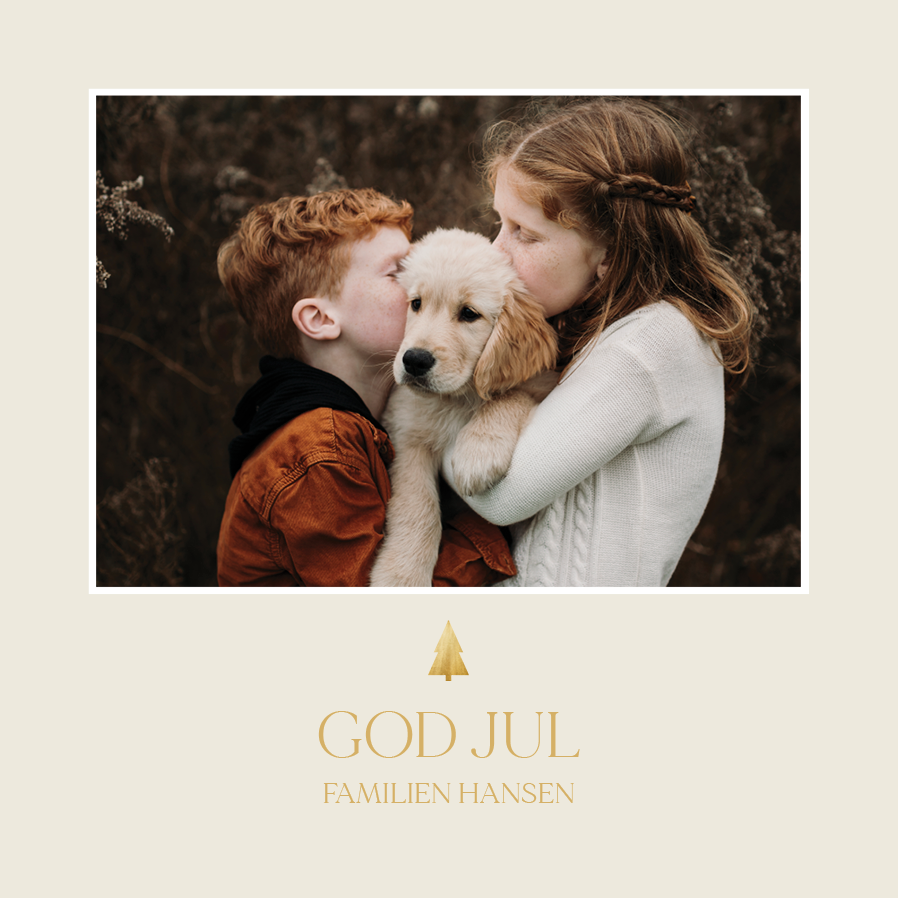 Fotokort — Juletre i gull