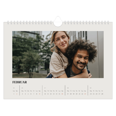 Fotokalender A4 — Simpelt og moderne [Februar]