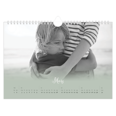 Fotokalender A4 — Grønn gradering [Mars]