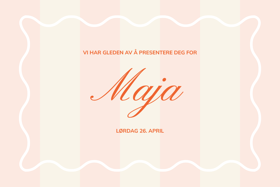 Invitasjoner — Stempel og striper rose