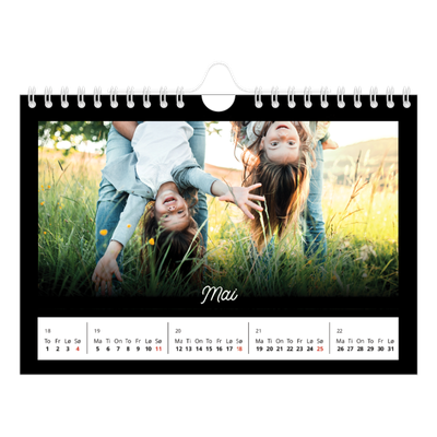 Fotokalender A5 — Sort minimalisme [kalender-forside]
