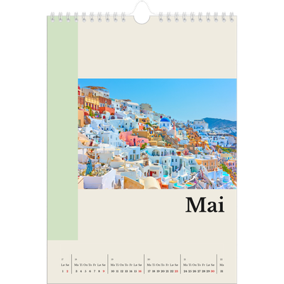 Fotokalender A4 (20 x 30 cm) — Verdens severdigheter [Mai]