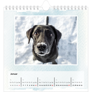 Fotokalender Kvadratisk — Vannfarger i bakgrunn