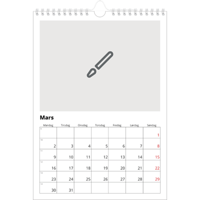 Fotokalender A4 (20 x 30 cm) — Design selv [Mars]