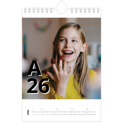 Fotokalender A5 — Bokstav og tall [April]