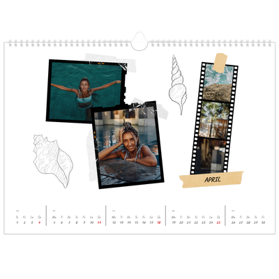 Fotokalender A3 — Scrapbook stil [April]