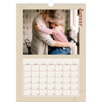 Fotokalender A3 — Asymmetrisk tekst