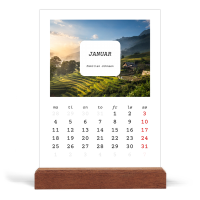 Bordkalender med trestativ - Stående — Den fulle historien [Januar]