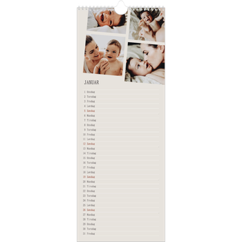 Fotokalender smal (15 x 40 cm) — Bilder i bevegelse
