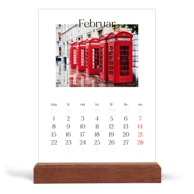 Bordkalender med trestativ - Stående — Min reiseskildring [Februar]
